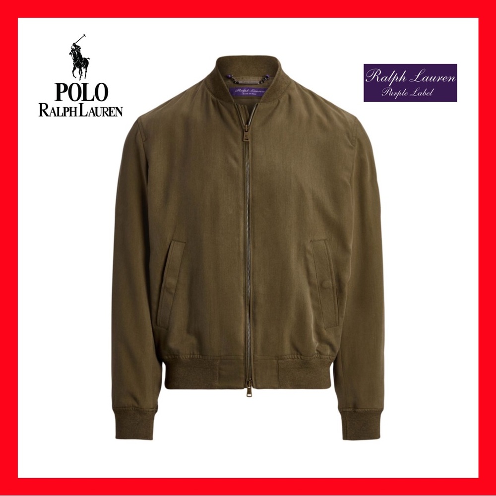 $1495 Ralph Lauren Purple Label Drayton Silk Gabardine Jacket Green Men's Size S